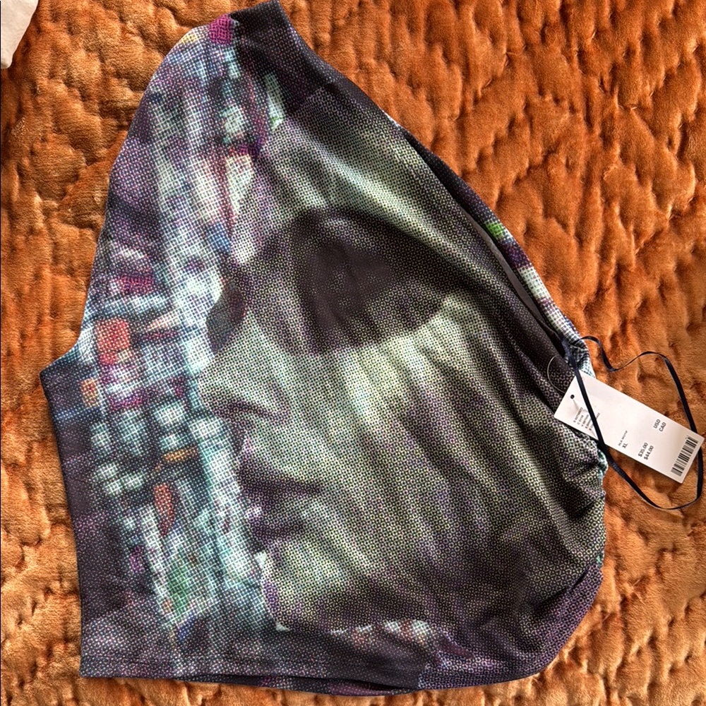 NWT Urban Outfitters Graphic One Shoulder Crop Tank